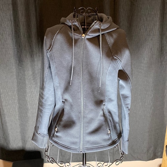 Swiss Tech Jackets & Blazers - Swisstech Ladies' Navy Blue Waffle Fleece Lined Hooded Zipper Jacket​​​